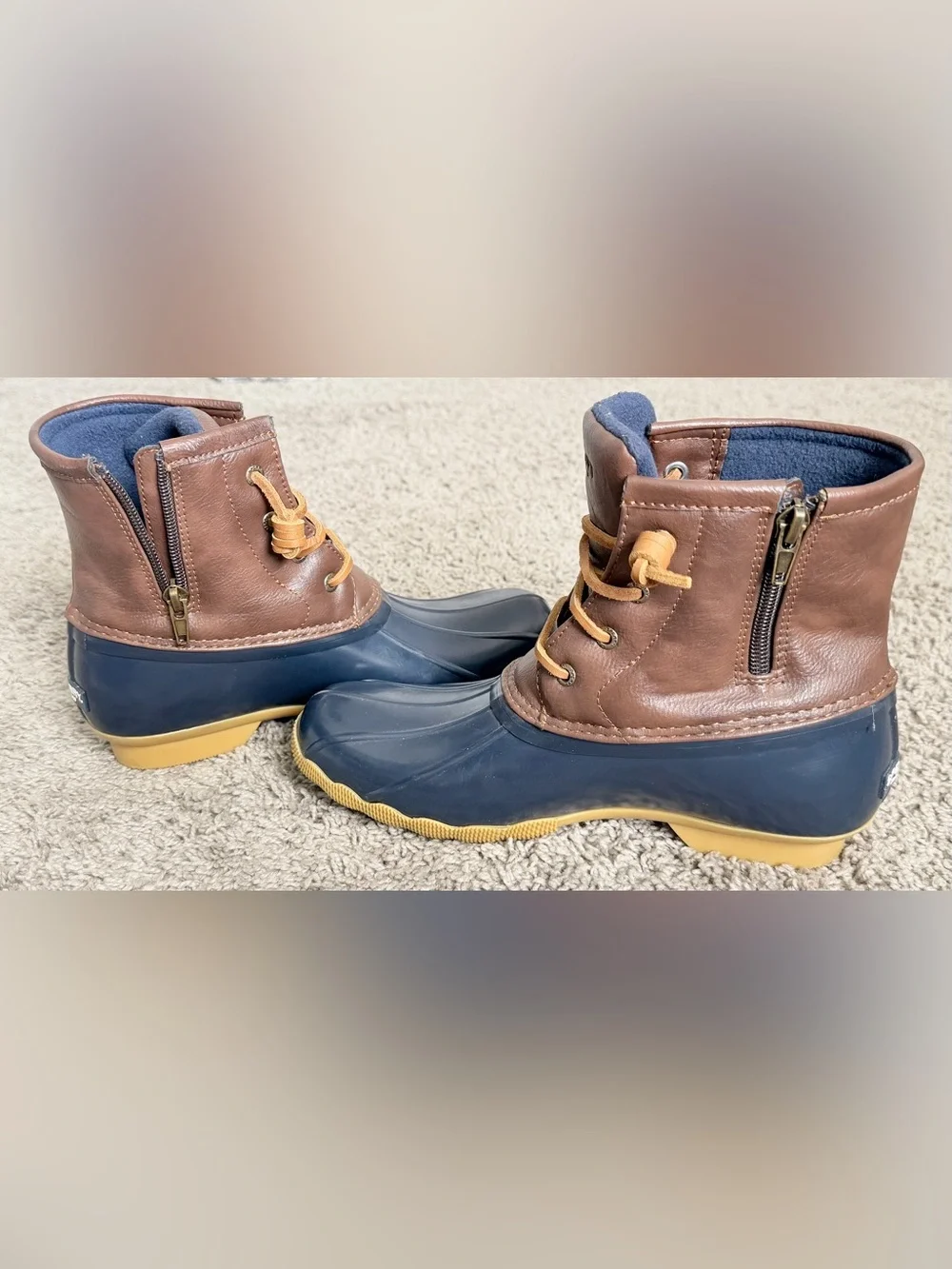 Sperry Saltwater Boots in Navy and Brown